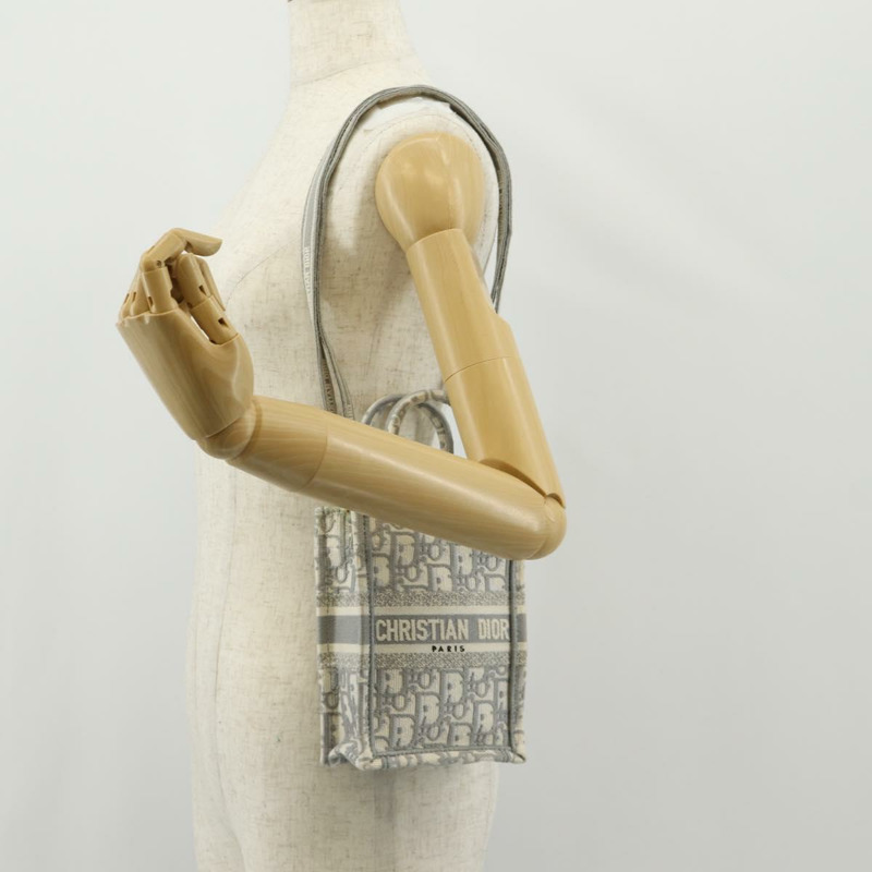 【日本直送】Christian Dior Oblique Book 手提單肩包 帆布 灰色 金色 正品 129785M-24