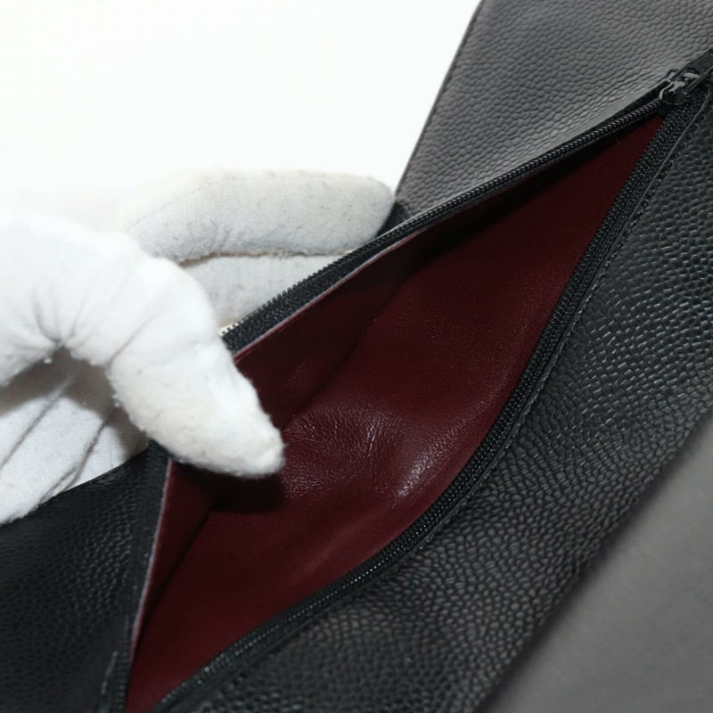 【日本直送】香奈兒 Matelasse 25 雙蓋鏈條包，魚子醬紋皮革，黑色，金色雙C標誌，正品編號 141138M-21