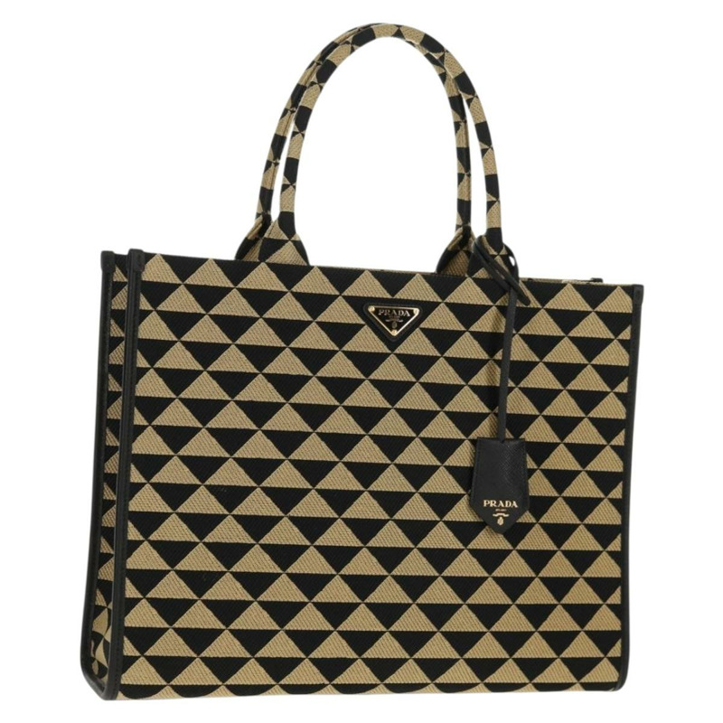 【日本直送】PRADA 標誌刺繡織物大包 織物皮革 1BA356 正品 148524M-0