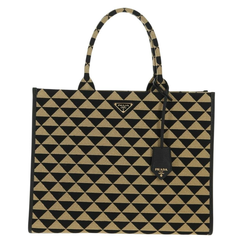 【日本直送】PRADA 標誌刺繡織物大包 織物皮革 1BA356 正品 148524M-12