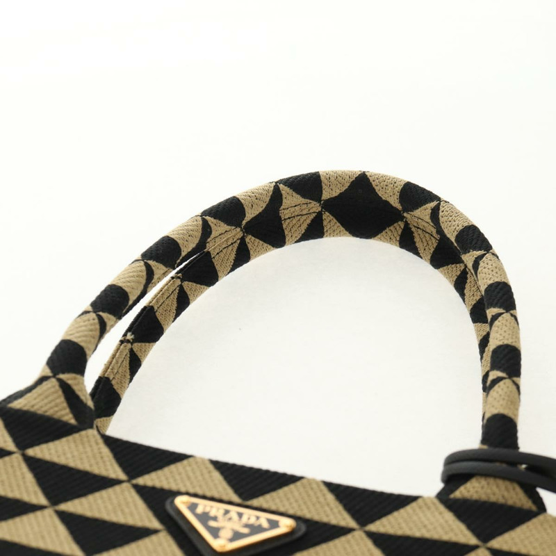 【日本直送】PRADA 標誌刺繡織物大包 織物皮革 1BA356 正品 148524M-13