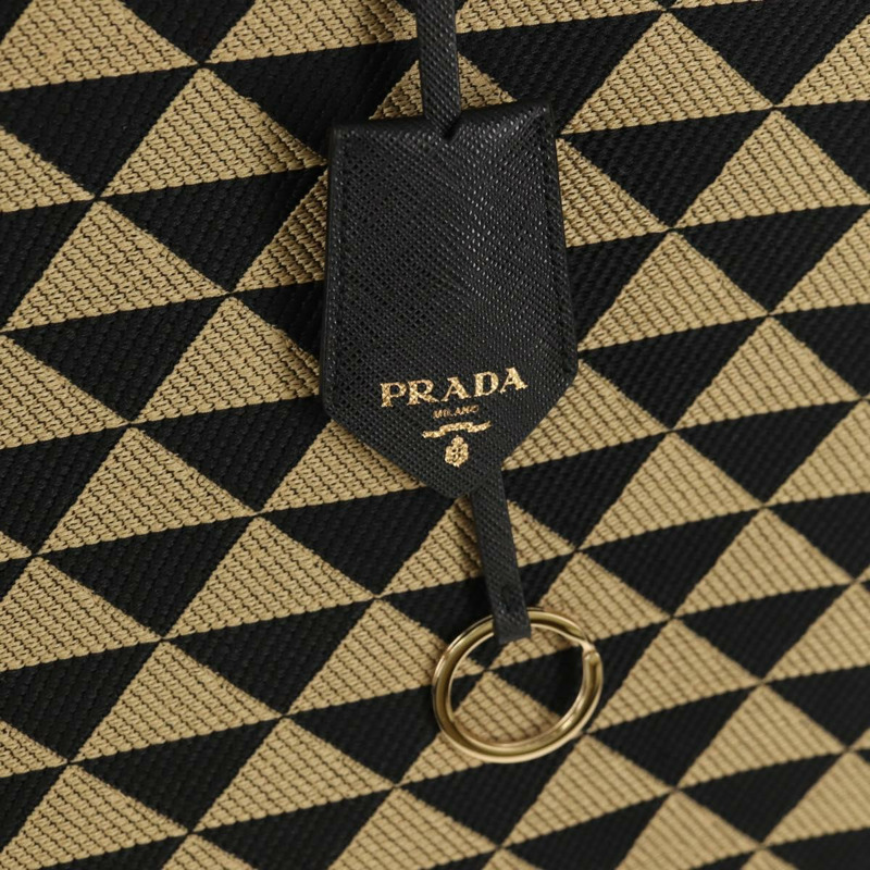 【日本直送】PRADA 標誌刺繡織物大包 織物皮革 1BA356 正品 148524M-17
