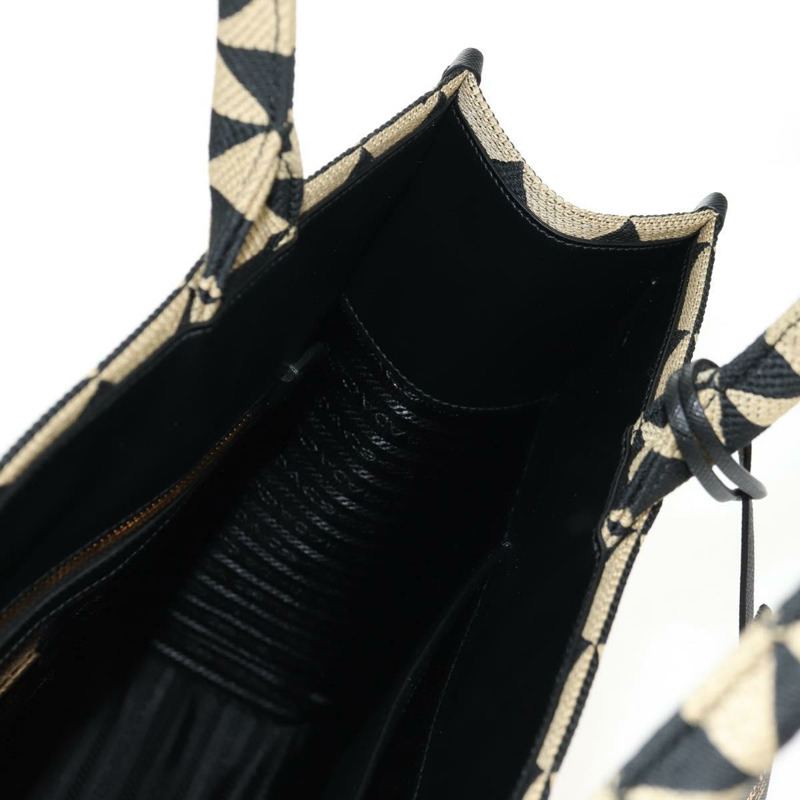 【日本直送】PRADA 標誌刺繡織物大包 織物皮革 1BA356 正品 148524M-20