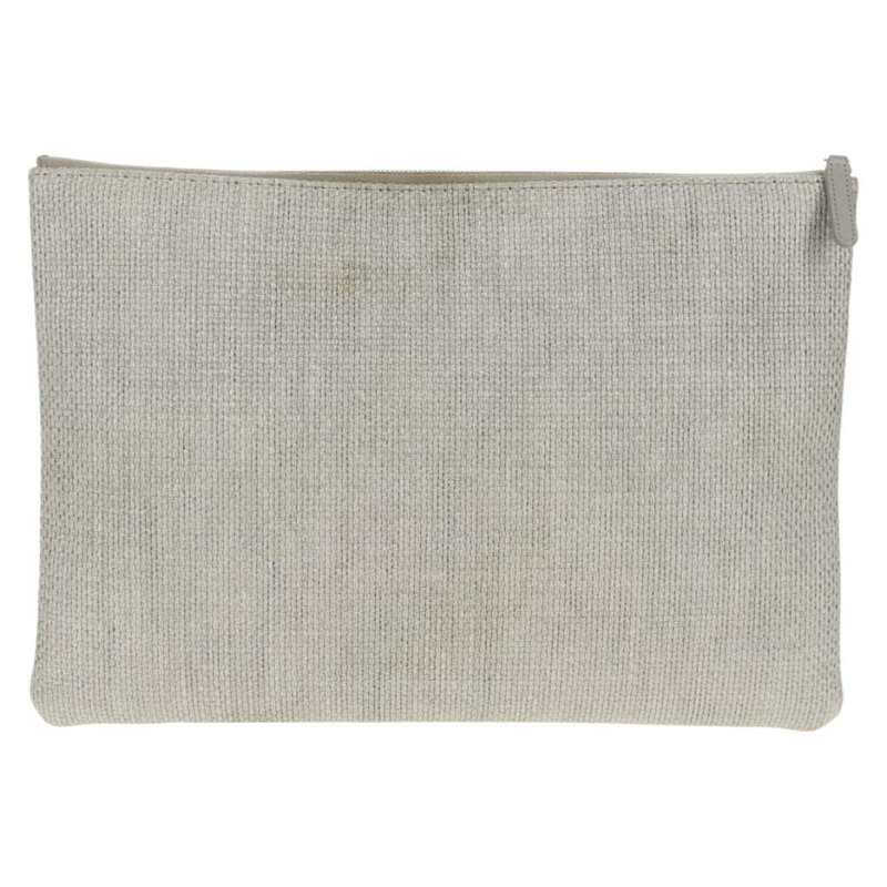 【日本直送】香奈兒灰色帆布手拿包，CC標誌，貨號148530M-1