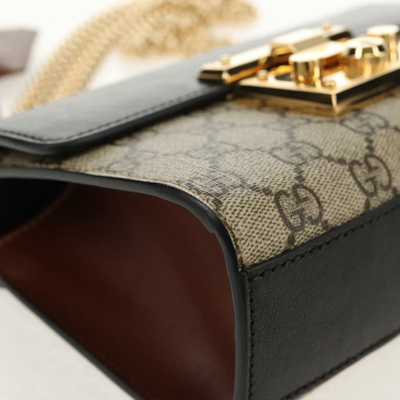 【日本直送】GUCCI GG Supreme 鏈條單肩包 PVC 米色 金色 409487 正品 148528M-14