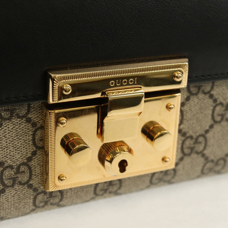 【日本直送】GUCCI GG Supreme 鏈條單肩包 PVC 米色 金色 409487 正品 148528M-18