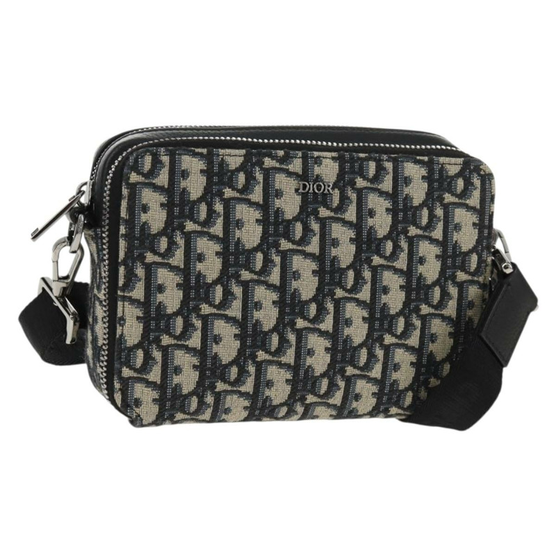 【日本直送】Christian Dior Trotter帆布斜背包 海軍藍 銀色 正品 148526M-0