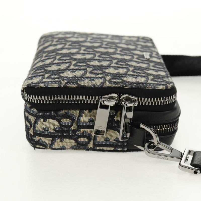 【日本直送】Christian Dior Trotter帆布斜背包 海軍藍 銀色 正品 148526M-3