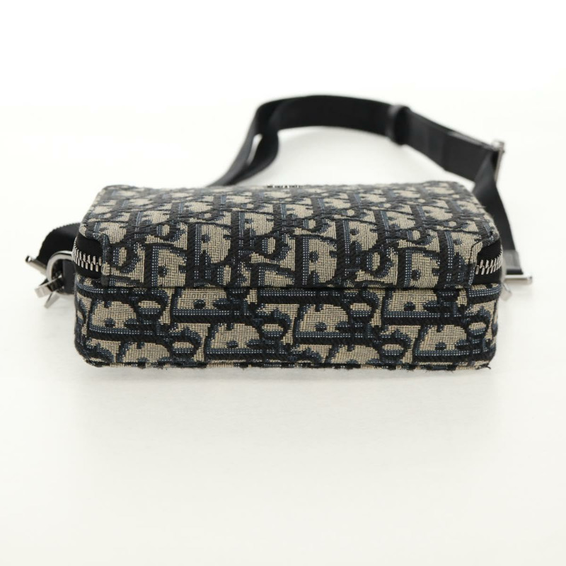 【日本直送】Christian Dior Trotter帆布斜背包 海軍藍 銀色 正品 148526M-4