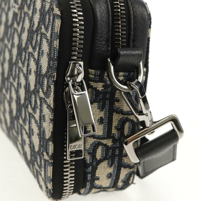 【日本直送】Christian Dior Trotter帆布斜背包 海軍藍 銀色 正品 148526M-8