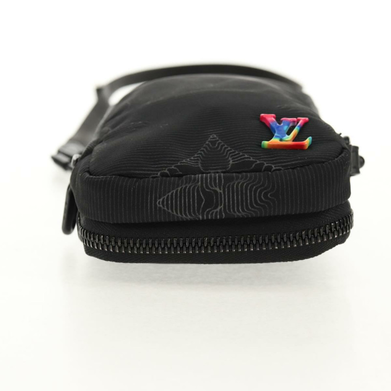 【日本直送】路易威登 3D Monogram 雙手機袋 黑色 M80141 LV 正品 140387M-4