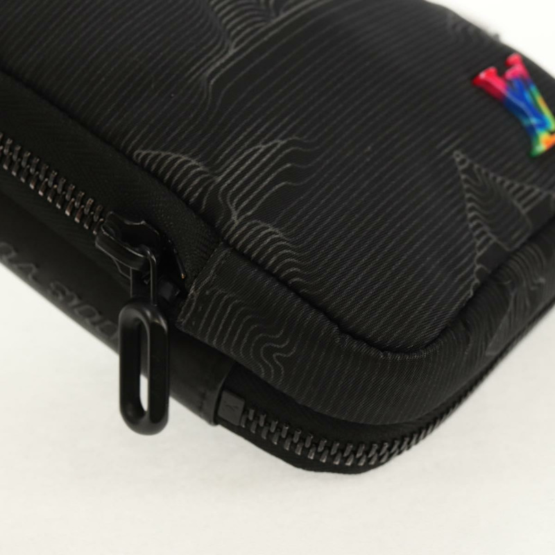 【日本直送】路易威登 3D Monogram 雙手機袋 黑色 M80141 LV 正品 140387M-14