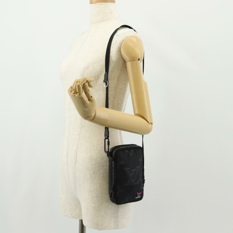 【日本直送】路易威登 3D Monogram 雙手機袋 黑色 M80141 LV 正品 140387M-26