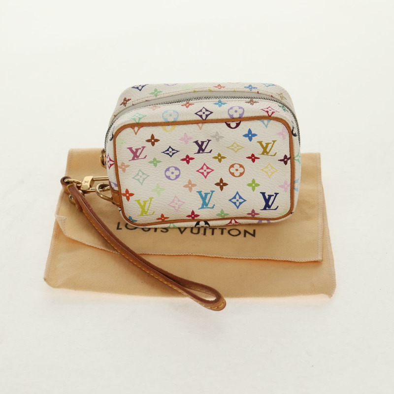 【日本直送】路易威登 Monogram Multicolor Trousse Wapity Pouch 白色 M58033 Auth 148522V-11