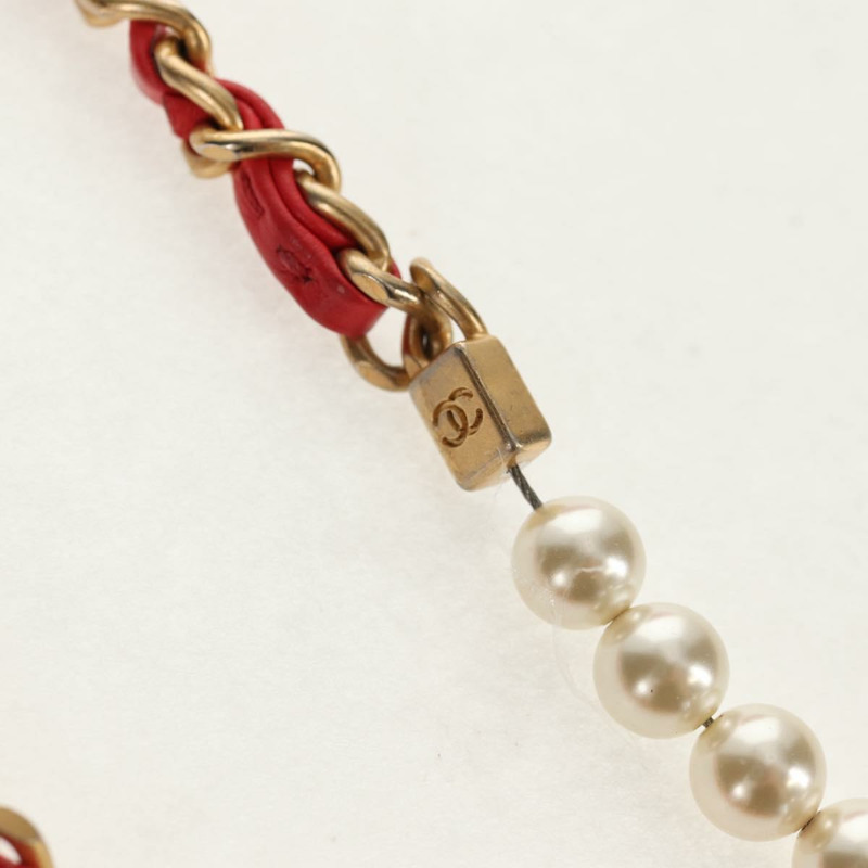 【日本直送】香奈兒鏈絎縫肩背包,小牛皮,兩用款,紅色,金色雙C標誌,正品編號140496M-7