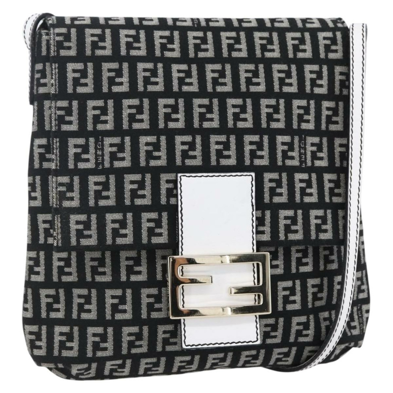 【日本直送】FENDI Zucchino 帆布 Mamma 水桶肩背包 棕色金色 正品 130807V-0