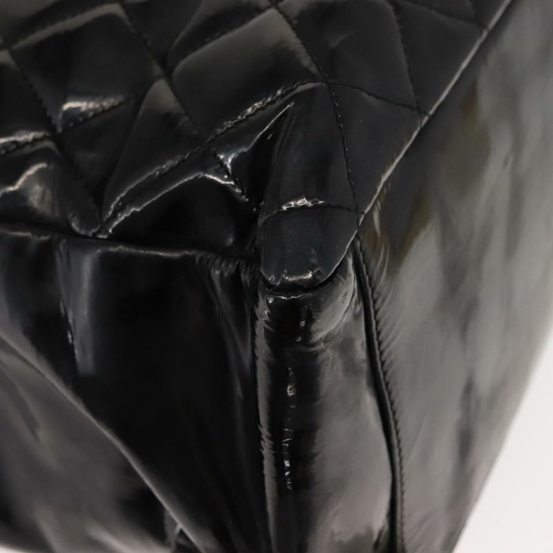 【日本直送】香奈兒 (CHANEL) 鏈條手提包 琺瑯黑銀色 CC Auth 121328V-9