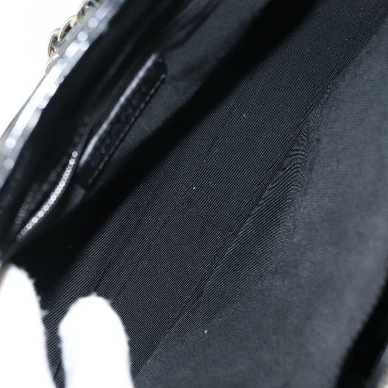 【日本直送】香奈兒 (CHANEL) 鏈條手提包 琺瑯黑銀色 CC Auth 121328V-10