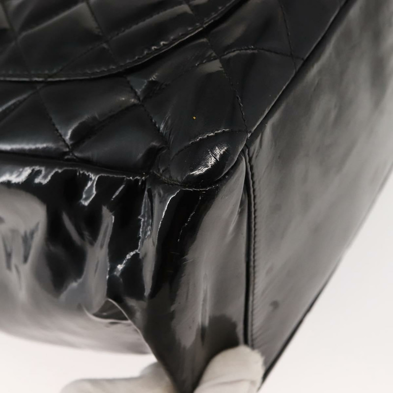 【日本直送】香奈兒 (CHANEL) 鏈條手提包 琺瑯黑銀色 CC Auth 121328V-14