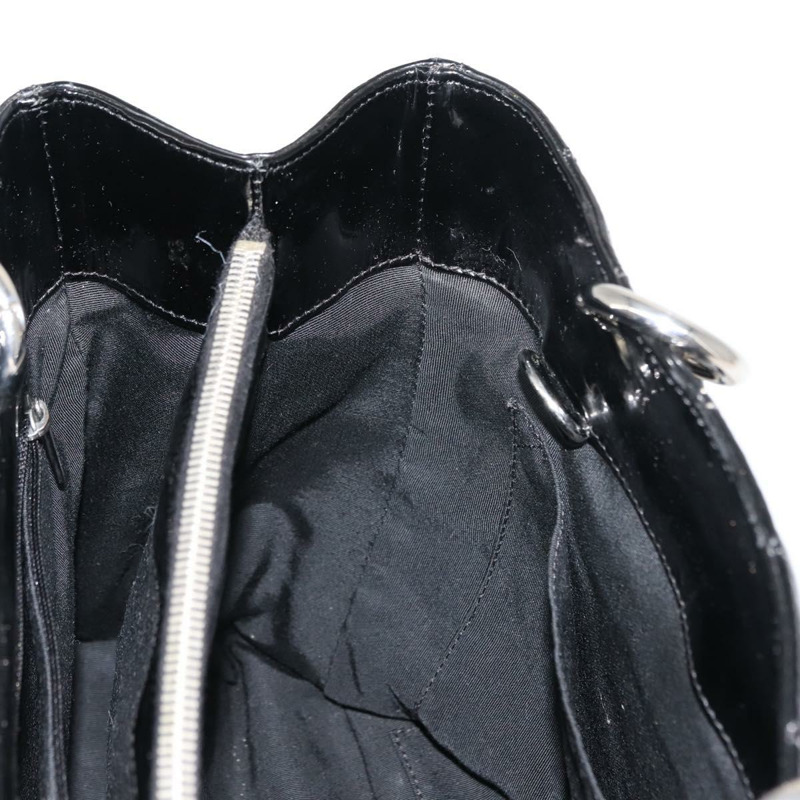 【日本直送】香奈兒 (CHANEL) 鏈條手提包 琺瑯黑銀色 CC Auth 121328V-21