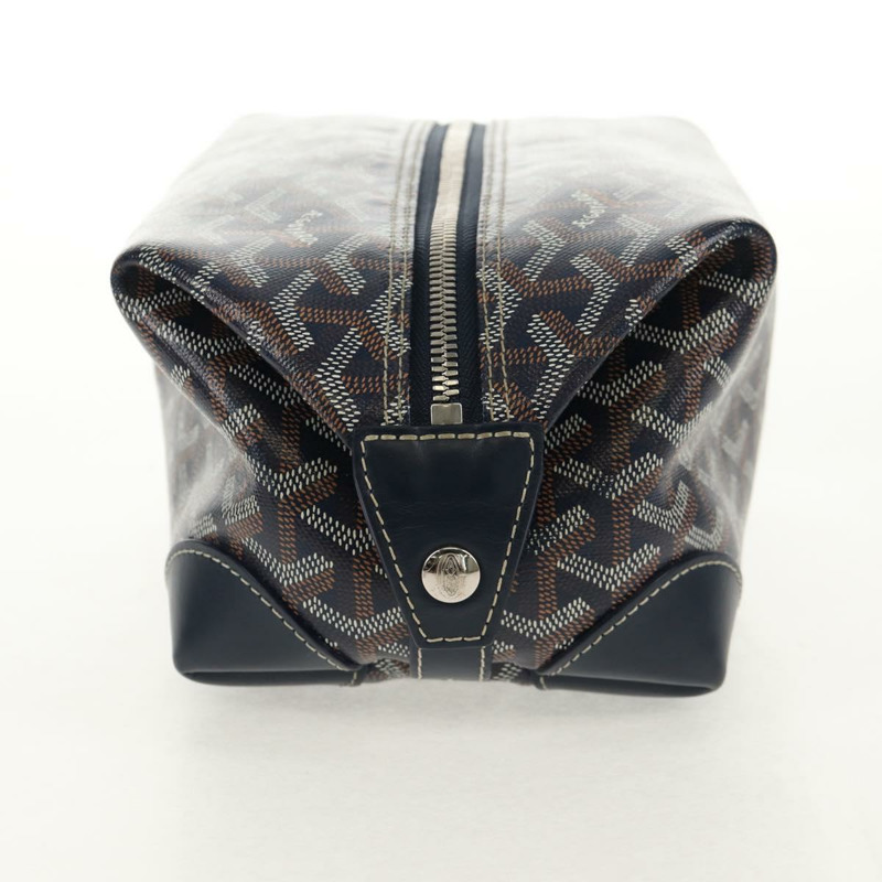 【日本直送】GOYARD 人字紋保齡球 25 手拿包 PVC 皮革 海軍藍 正品 136620M-2