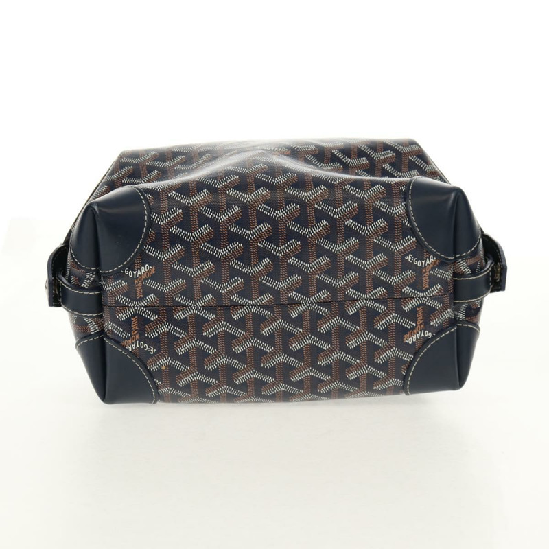 【日本直送】GOYARD 人字紋保齡球 25 手拿包 PVC 皮革 海軍藍 正品 136620M-5