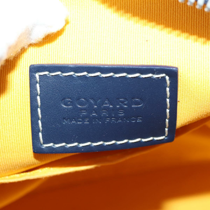【日本直送】GOYARD 人字紋保齡球 25 手拿包 PVC 皮革 海軍藍 正品 136620M-9