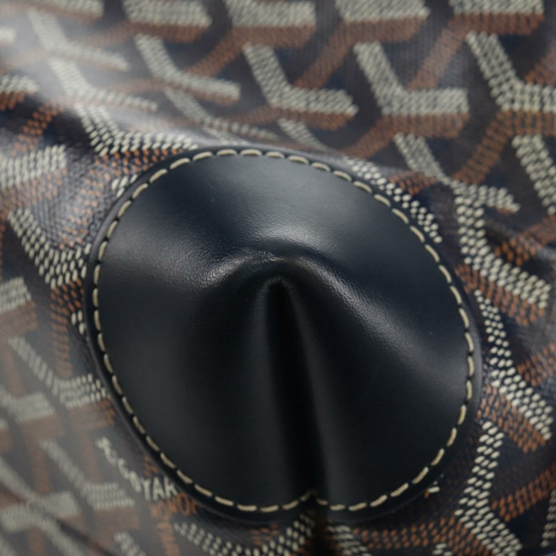 【日本直送】GOYARD 人字紋保齡球 25 手拿包 PVC 皮革 海軍藍 正品 136620M-13