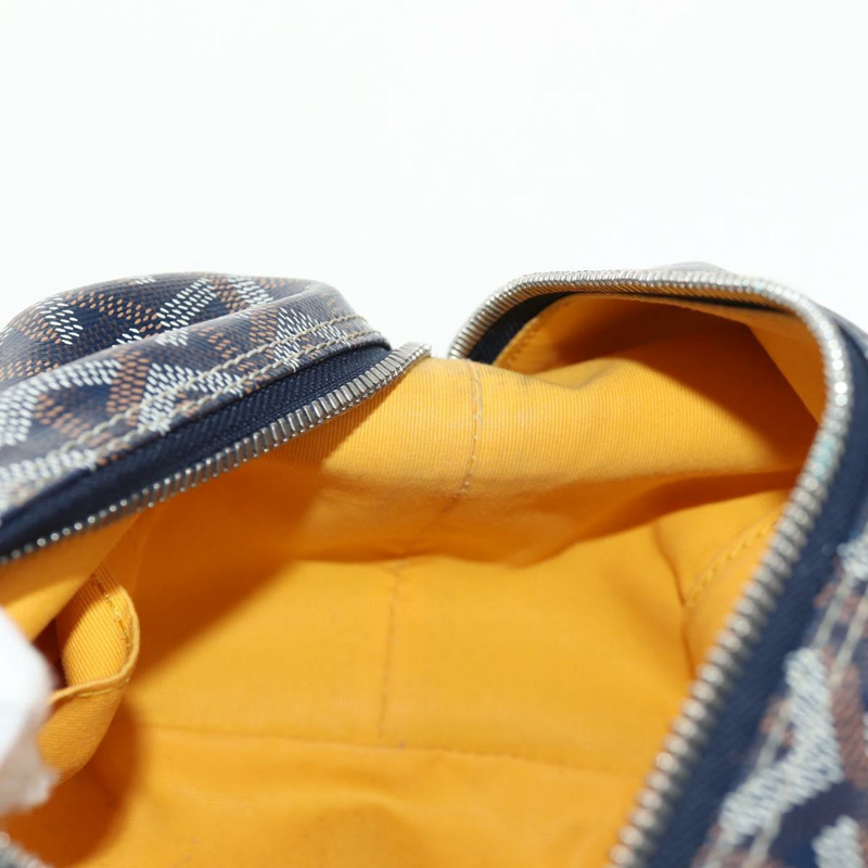 【日本直送】GOYARD 人字紋保齡球 25 手拿包 PVC 皮革 海軍藍 正品 136620M-17