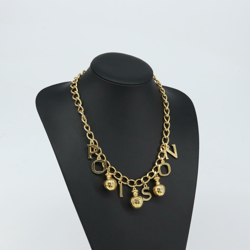 【日本直送】Christian Dior 金屬金色調鏈條項鍊 Auth am9415V-11