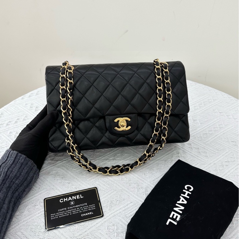 香奈兒 CHANEL CF黑金 羊皮 20K-0