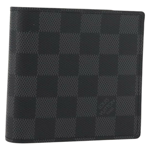 路易威登 Damier Graphite PortefeuilleMarco 雙折包 N62664 LV Auth 121385V
