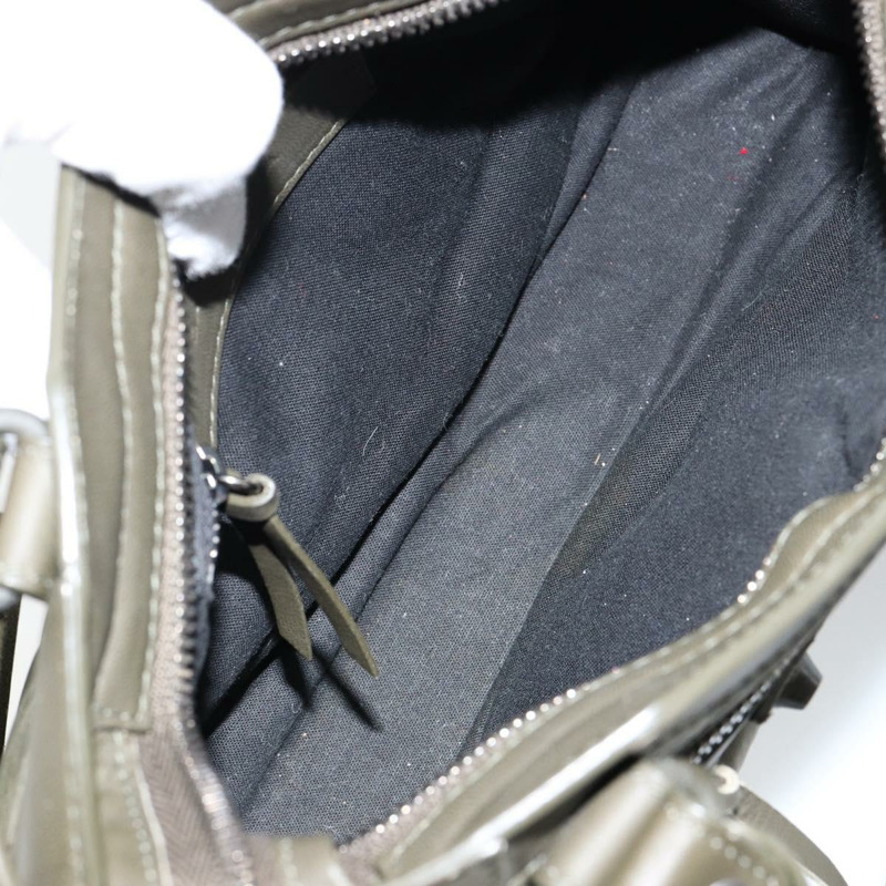 【日本直送】BALENCIAGA 經典迷你都會包 尼龍皮革 兩用 卡其色 300295 Auth am9459V-10