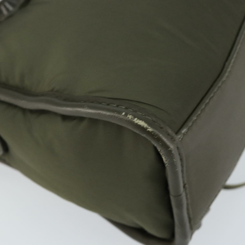 【日本直送】BALENCIAGA 經典迷你都會包 尼龍皮革 兩用 卡其色 300295 Auth am9459V-17