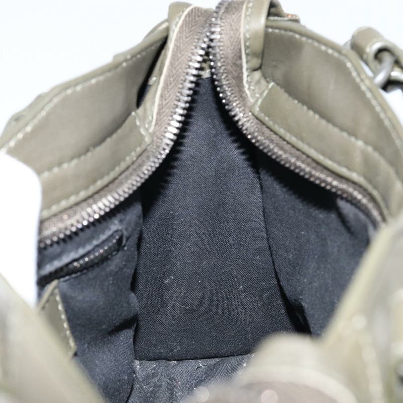 【日本直送】BALENCIAGA 經典迷你都會包 尼龍皮革 兩用 卡其色 300295 Auth am9459V-22