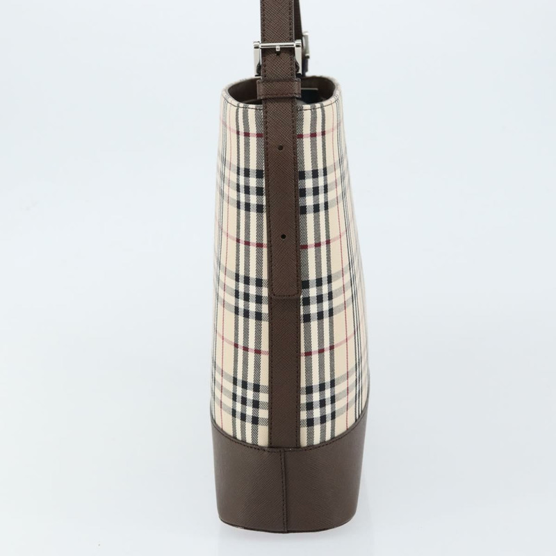 【日本直送】BURBERRY Nova 格紋單肩包帆布皮革米色銀色正品 am9486V-2