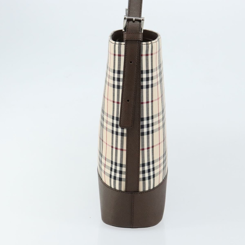 【日本直送】BURBERRY Nova 格紋單肩包帆布皮革米色銀色正品 am9486V-3