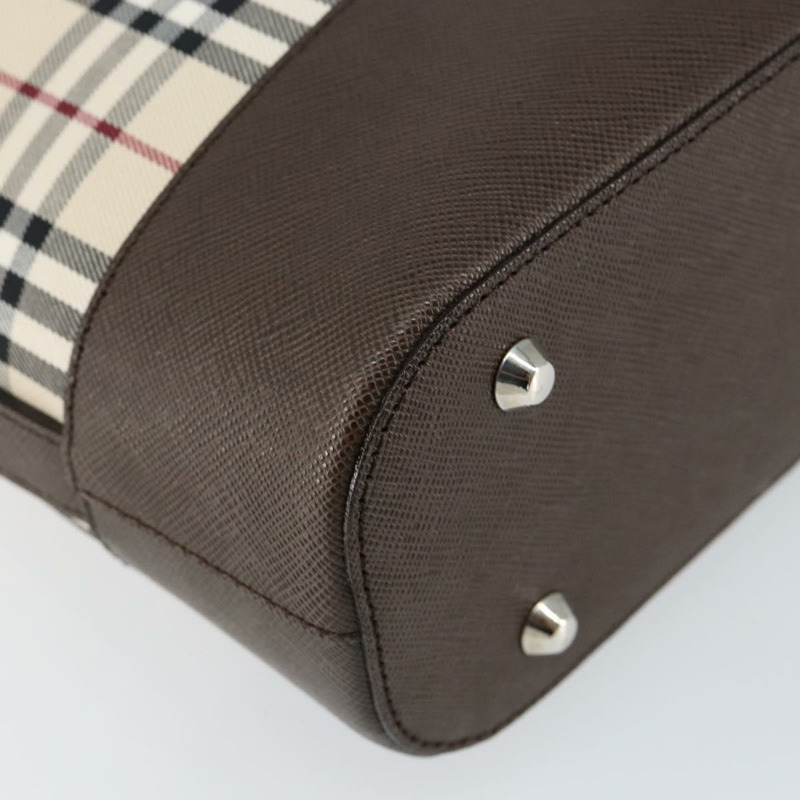 【日本直送】BURBERRY Nova 格紋單肩包帆布皮革米色銀色正品 am9486V-13