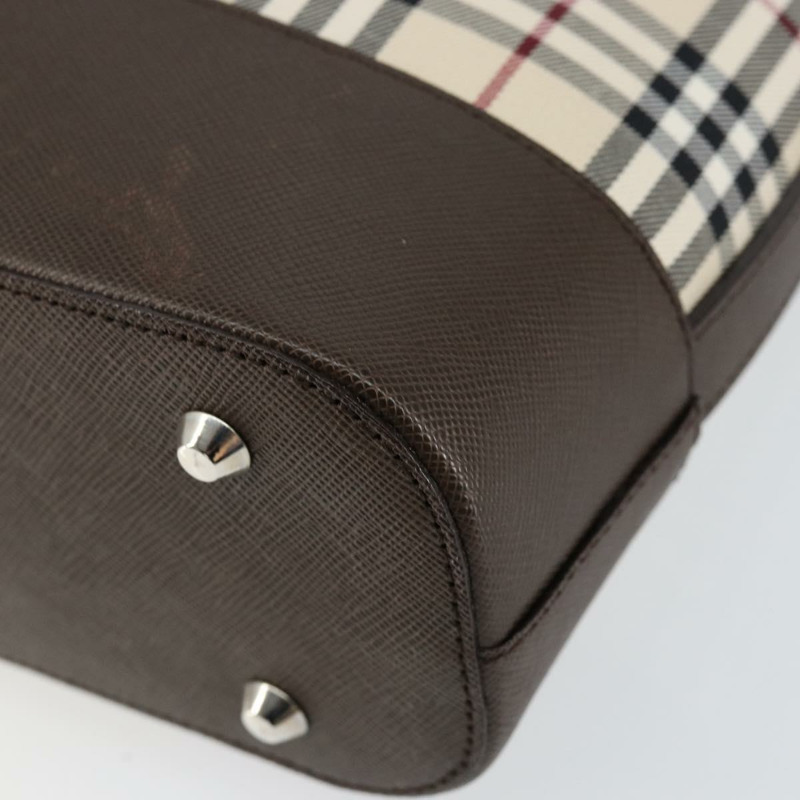 【日本直送】BURBERRY Nova 格紋單肩包帆布皮革米色銀色正品 am9486V-14