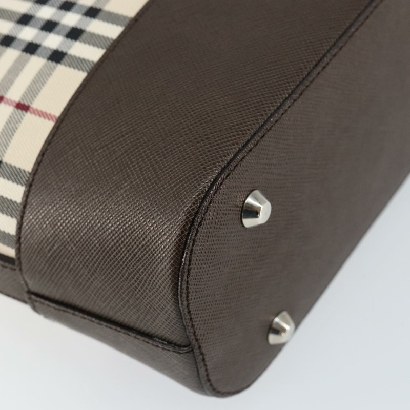 【日本直送】BURBERRY Nova 格紋單肩包帆布皮革米色銀色正品 am9486V-15