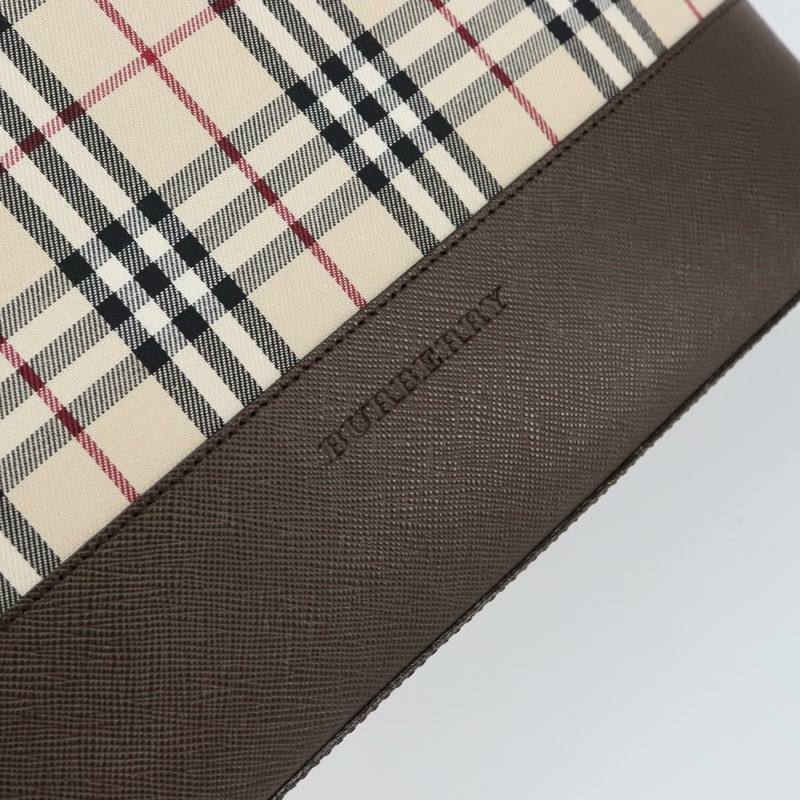【日本直送】BURBERRY Nova 格紋單肩包帆布皮革米色銀色正品 am9486V-16