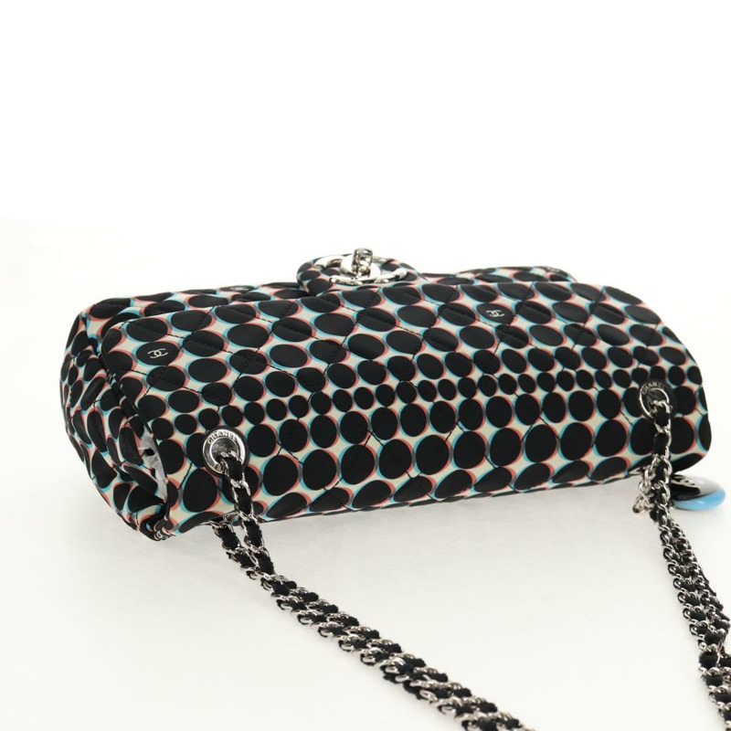 【日本直送】香奈兒 Matelasse 25 鏈條肩背包 尼龍材質 黑色 銀色 CC 標誌 Auth 140364M-5