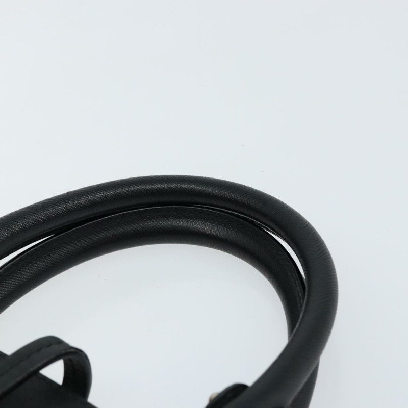 【日本直送】Salvatore Ferragamo Gancini 手提包，黑色銀色皮革，正品 am9462V-7