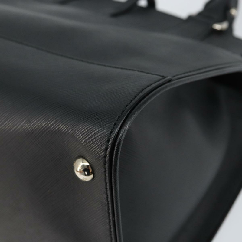 【日本直送】Salvatore Ferragamo Gancini 手提包，黑色銀色皮革，正品 am9462V-8