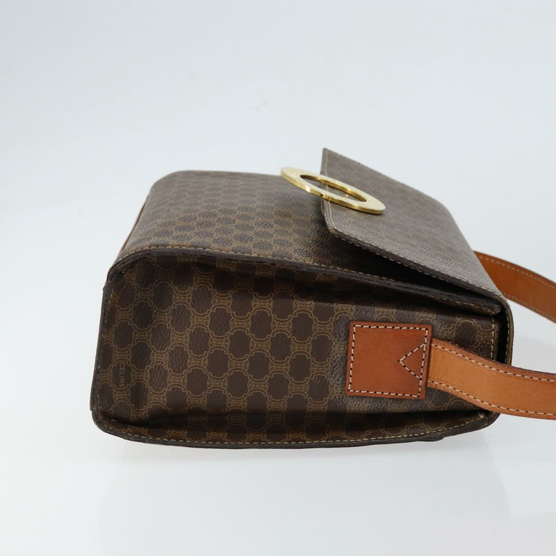 【日本直送】CELINE Macadam帆布肩背包 PVC皮革 棕色 金色 正品 130835V-2