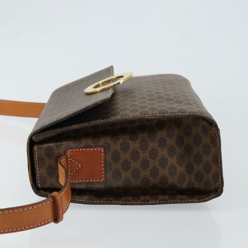 【日本直送】CELINE Macadam帆布肩背包 PVC皮革 棕色 金色 正品 130835V-3