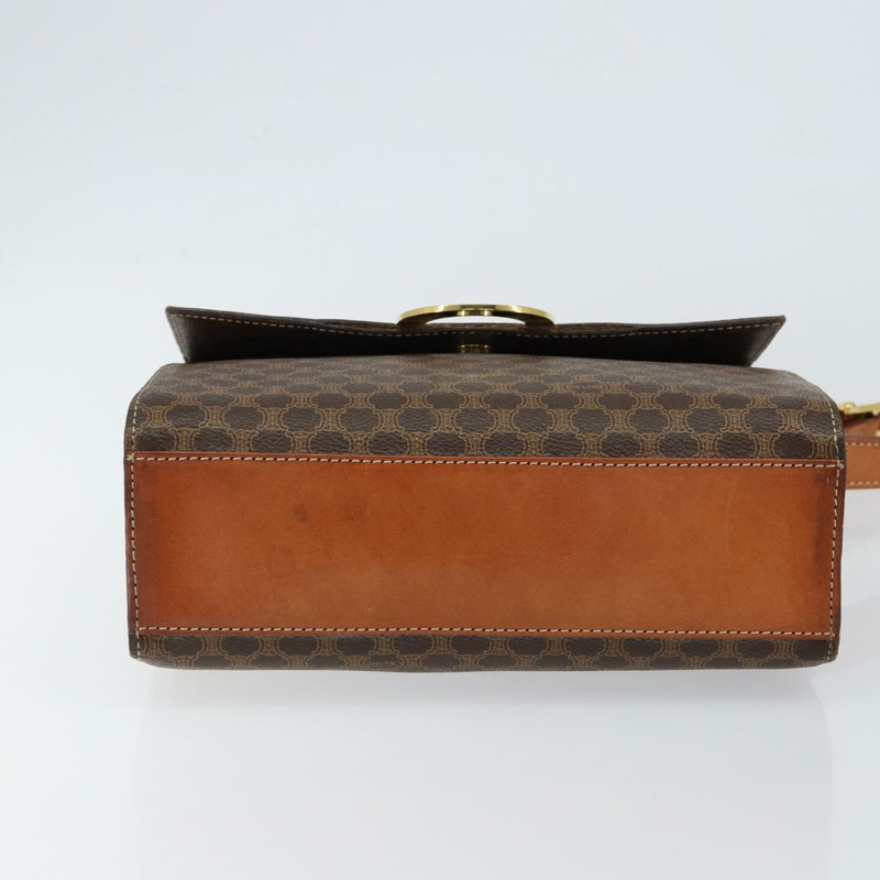 【日本直送】CELINE Macadam帆布肩背包 PVC皮革 棕色 金色 正品 130835V-4