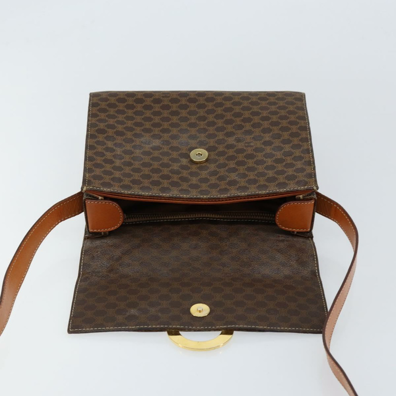 【日本直送】CELINE Macadam帆布肩背包 PVC皮革 棕色 金色 正品 130835V-8