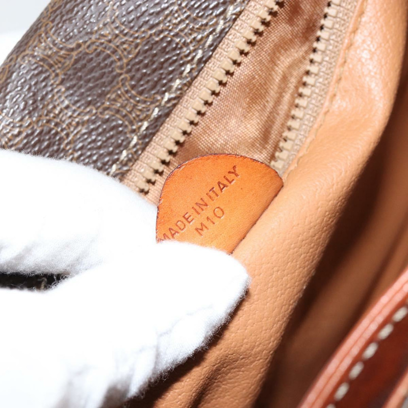 【日本直送】CELINE Macadam帆布肩背包 PVC皮革 棕色 金色 正品 130835V-10