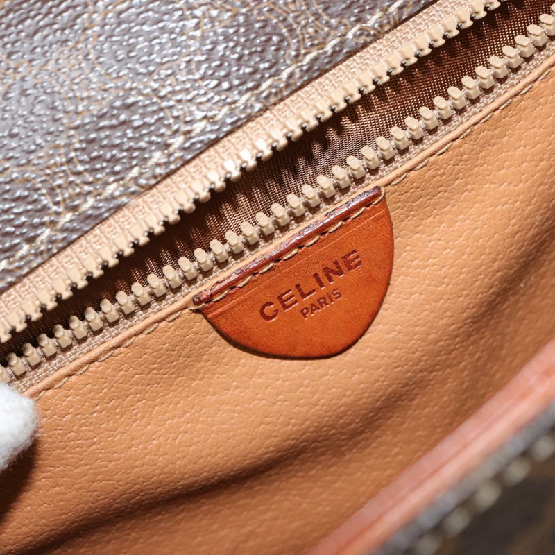 【日本直送】CELINE Macadam帆布肩背包 PVC皮革 棕色 金色 正品 130835V-18